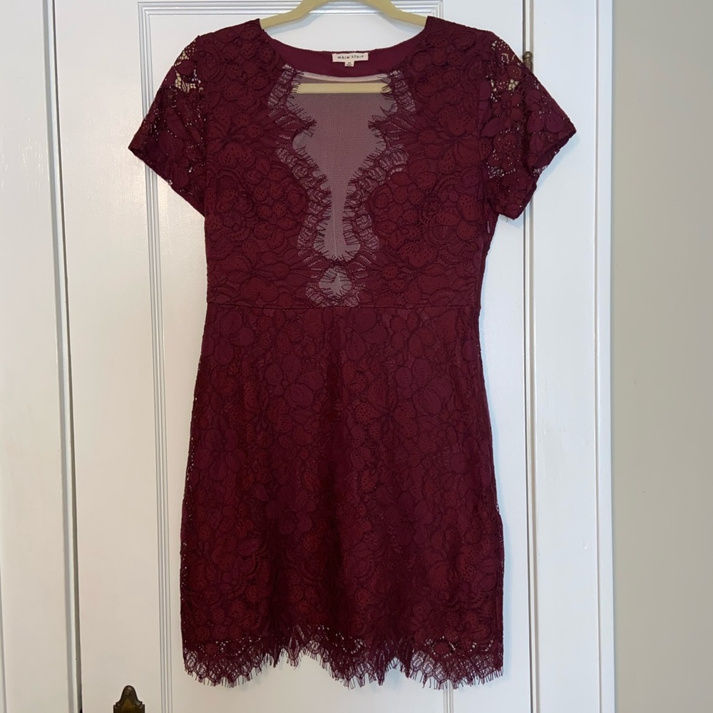 Burgundy lace dress
